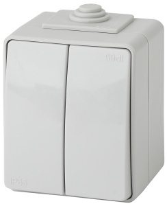 ЭРА 11-1604-03 Выключатель двойной IP65, 10АХ-250В, ОУ, Эксперт, Серый ЭРА 11-1604-03 Выключатель двойной IP65, 10АХ-250В, ОУ, Эксперт, Серый