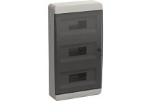 TEKFOR Корпус пластиковый ЩРН-П-36 IP41 черная прозрачная дверь IEK