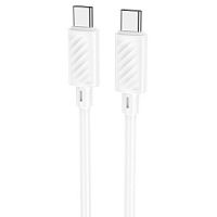Кабель USB-C HOCO X88 Gratified Type-C - Type-C, 3A, 60W, 1 м, белый