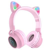 Беспроводные наушники накладные HOCO W27 Cat ear, Bluetooth, розовый