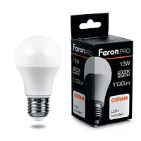 Лампа светодиодная Feron.PRO LB-1013 Шар E27 13W 4000K OSRAM LED