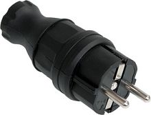 Вилка прям каучук 16А 2Р+E IР44 ИЭК ОМЕГА