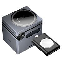 Устройство зарядное беспроводное HOCO CQ8 folding 3-in-1, Magsafe, 7,5Вт/10Вт/15Вт, цвет: серый (1/60) (6942007623421)
