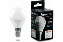 Лампа светодиодная Feron.PRO LB-1409 Шарик E14 9W 6400K OSRAM LED