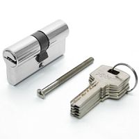 Цилиндр. механизм, ключ-ключ,цвет:серебро, 70 мм Pobedit