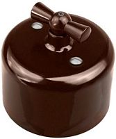 Выключатель 1кл. R керамика корич. Bironi Выключатель 1кл. R керамика корич. Bironi