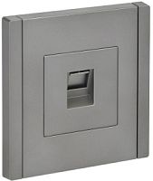 Розетка компьютерная IEK FORTEPIANO RJ45 категория 5E FP532 сталь