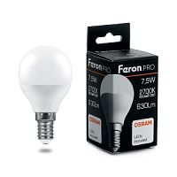 Лампа светодиодная Feron.PRO LB-1407 Шарик E14 7.5W 2700K OSRAM LED