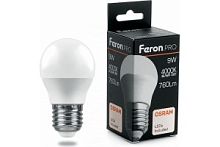 Лампа светодиодная Feron.PRO LB-1409 Шарик E27 9W 4000K OSRAM LED