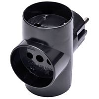 Сетевой разветвитель б/з 3 выхода 10A пластик черный STEKKER Сетевой разветвитель б/з 3 выхода 10A пластик черный STEKKER