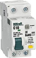 Выключатель автоматический дифференциального тока (АВДТ) 1P+N 10А 30мА AC х-ка C ДИФ-103 6кА DEKraft