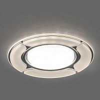 Светильник встраиваемый с белой LED подсветкой Feron CD4039 потолочный GX53 без лампы, белый матовый 40506