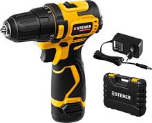STEHER 12 В, 35 Н м, 1 АКБ (2 А ч), бесщеточная дрель-шуруповерт, кейс (CDB-120-1)