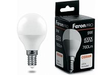 Лампа светодиодная Feron.PRO LB-1409 Шарик E14 9W 4000K OSRAM LED