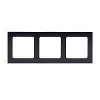 Рамка 3 поста Стокгольм металлическая черная EKF PROxima