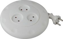 Удлинитель электрический ЭРА UR-3-3m-W рулетка без заземления 3 розетки 3м 2x1мм2 10А белая