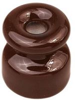 Изолятор для наружного монтажа Bironi R, керамика коричневый (50 шт/уп) Изолятор для наружного монтажа Bironi R, керамика коричневый (50 шт/уп)