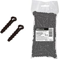 Дюбель-хомут для плоского кабеля 5-10мм черный (100шт) TDM Electric