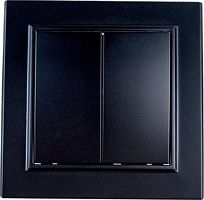 Выключатель двухклавишный, 250В, 10А, серия Эрна, черный Stekker PSW10-9004-03 39473 STEKKER
