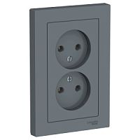 SE AtlasDesign Грифель Розетка б/з двойная, 16А, в сборе
